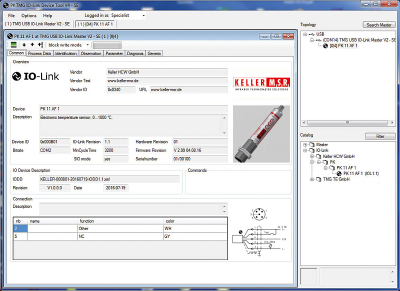 Characteristics of the connected IO device.